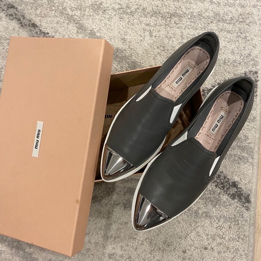Miu Miu cap toe sneakers grey